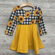 LS Dress Gingham & Sunflowers