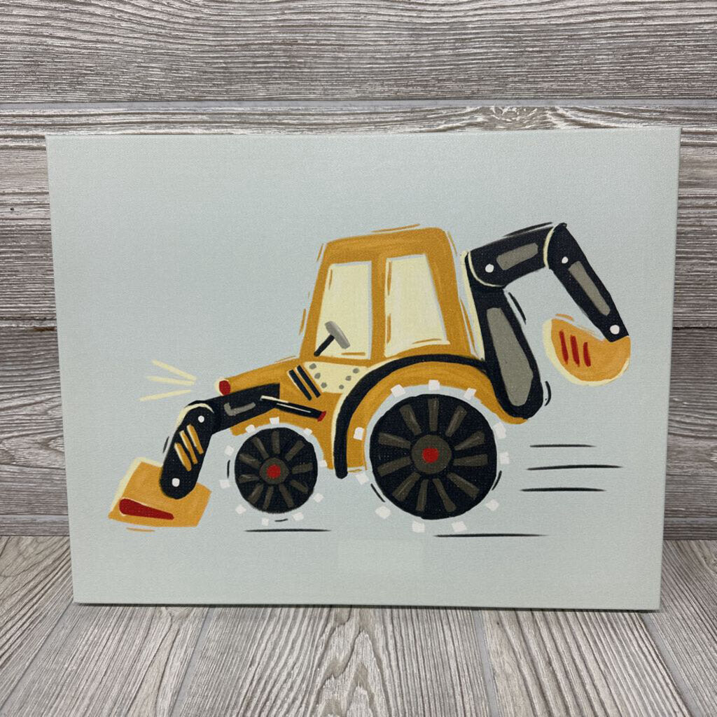 Backhoe Canvas Wall Sign