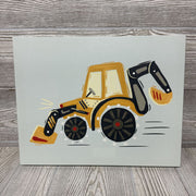 Backhoe Canvas Wall Sign