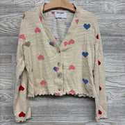 Cardigan Hearts Lettuce Trim