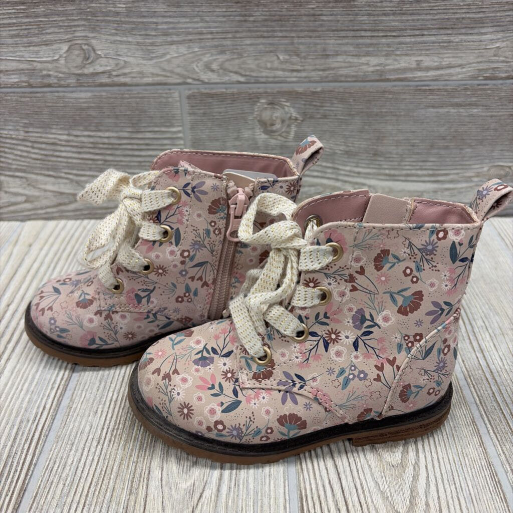 Lace Up Boots Flowers