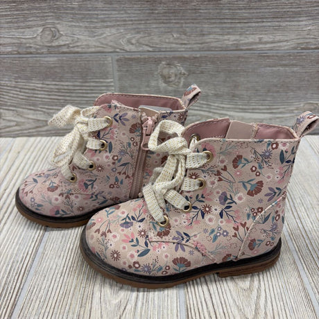 Lace Up Boots Flowers