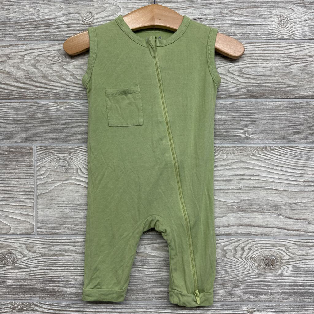 Bamboo Zipper Sleeveless Romper