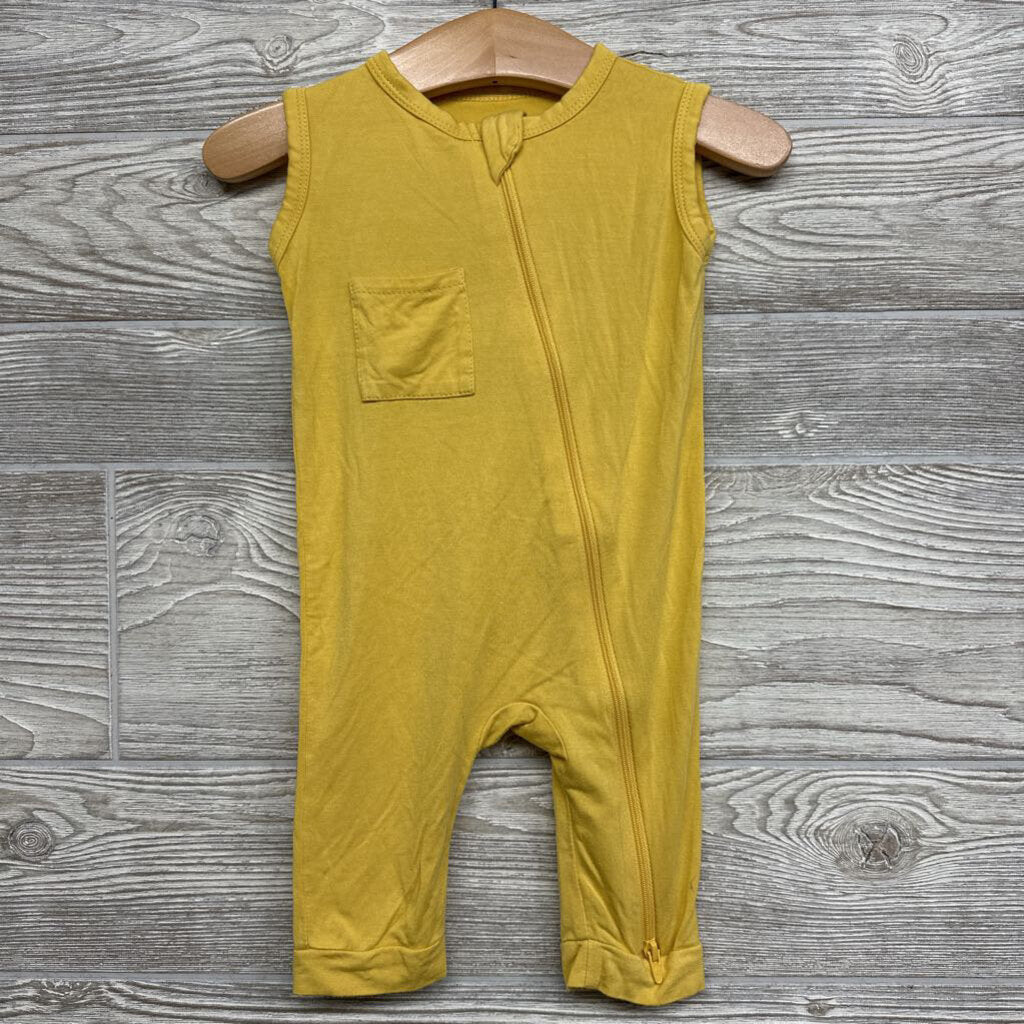 Bamboo Zipper Sleeveless Romper