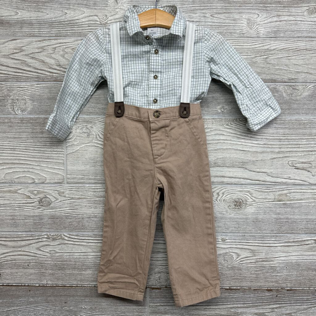 Button Up Shirt & Suspender Pants