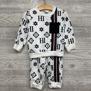 Crewneck & Pants Flowers Chest Pocket