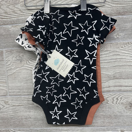 NEW 4 Pk Bodysuits Stars Solid