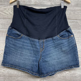 Full Panel Denim Midi Shorts