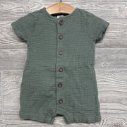 Gauze Button Up Shorty Romper