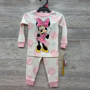 NEW 2 Pc LS PJs Dots Minnie Mouse