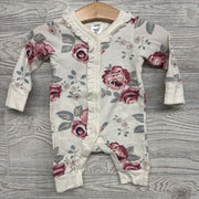 LS Snap Coverall Flowers Ruffle