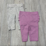 2 Pk Pants Ruffle Butt Solid Preemie