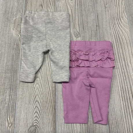 2 Pk Pants Ruffle Butt Solid Preemie