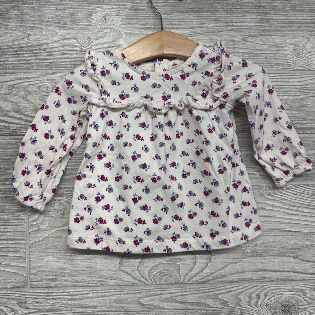 LS Shirt Flowers Ruffle 9m