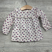 LS Shirt Flowers Ruffle 9m
