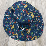 Sun Hat W/ Mesh School Bus, Rocket, Boats