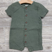 Gauze Button Up Shorty Romper 12m
