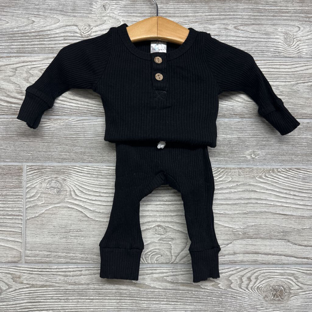 LS Ribbed Henley Bodysuit & Pants 3M