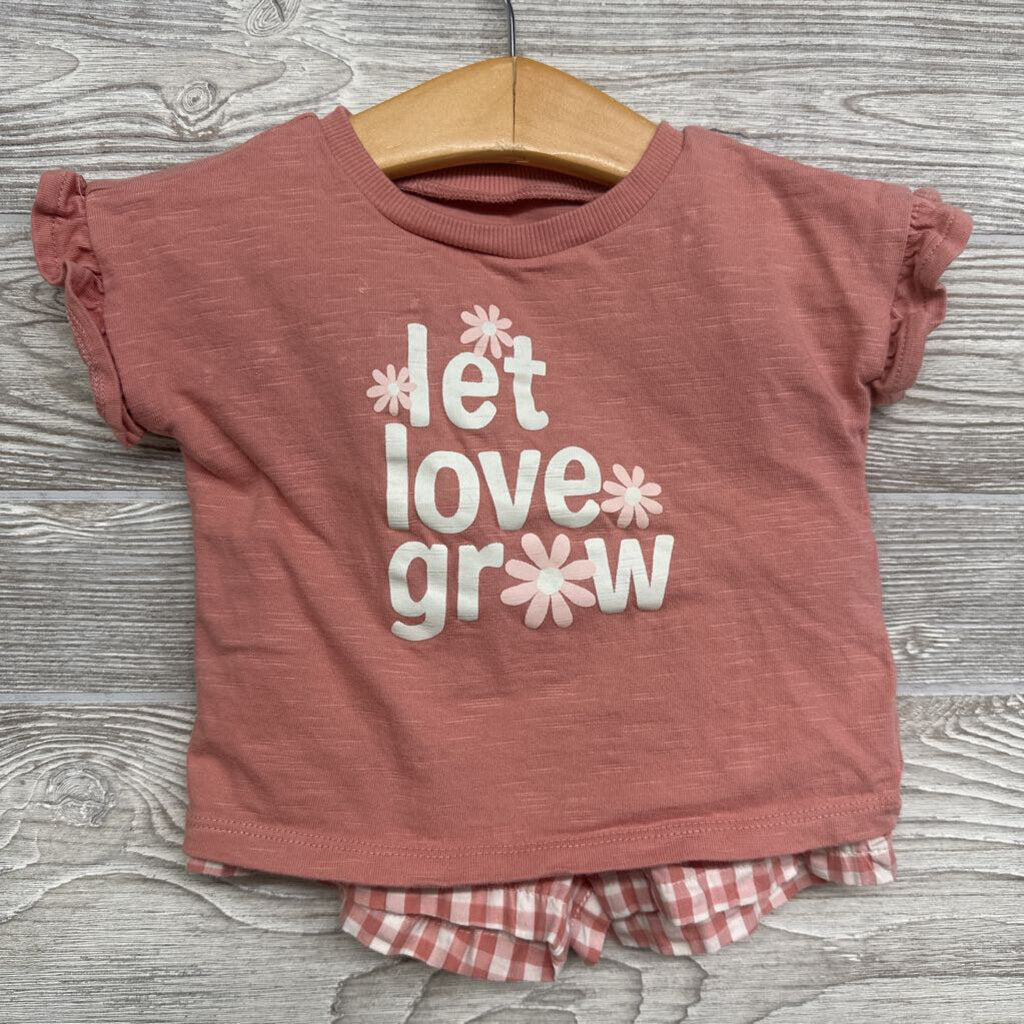 Shirt & Shorts Let Love Grow Gingham 9m