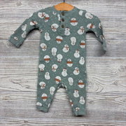 LS Thermal Henley Coverall Snowmen 3-6m