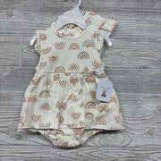 NEW Tank Bodysuit Dress & Hat Rainbows 3-6m