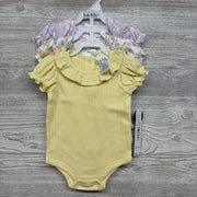 NEW 3 Pk Bodysuits Pointelle Flowers 6-9m