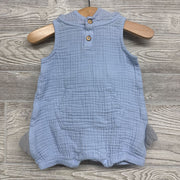 Gauze Tank Shorty Romper W/ Shark Hood 3-6m