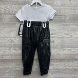 NEW Shirt & Faux Leather Pants Mama's Girl Glitter Bow 3t