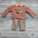 LS Bodysuit Little & Loved & Flower Pants 3M