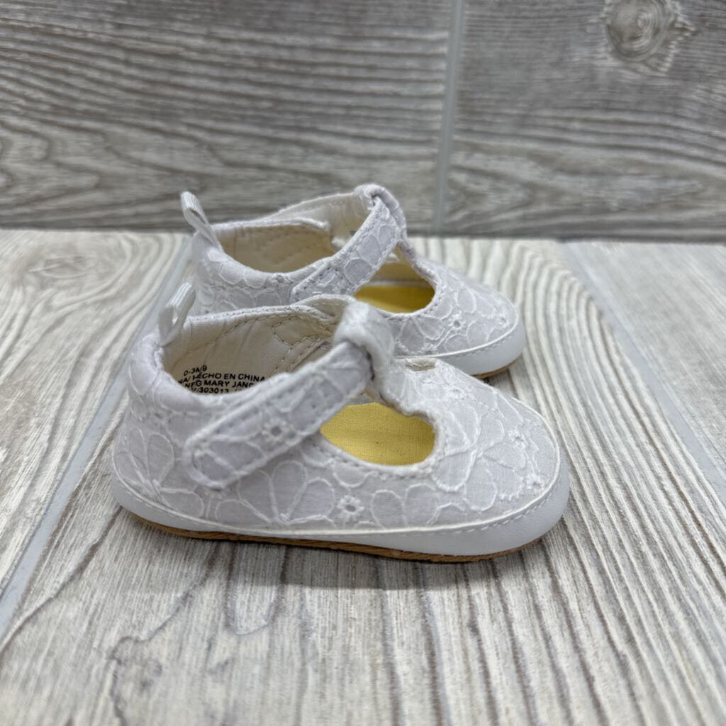 Textured Flowers Mary Jane Soft Sole Shoes 1c