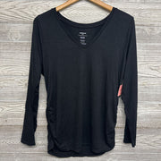 NEW V Neck LS Ruched Shirt L