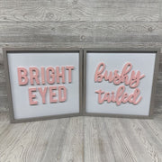 2 Pk Wooden Pictures Bright Eyed & Bushy Tailed