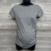 Ruched V Neck Shirt Stripes