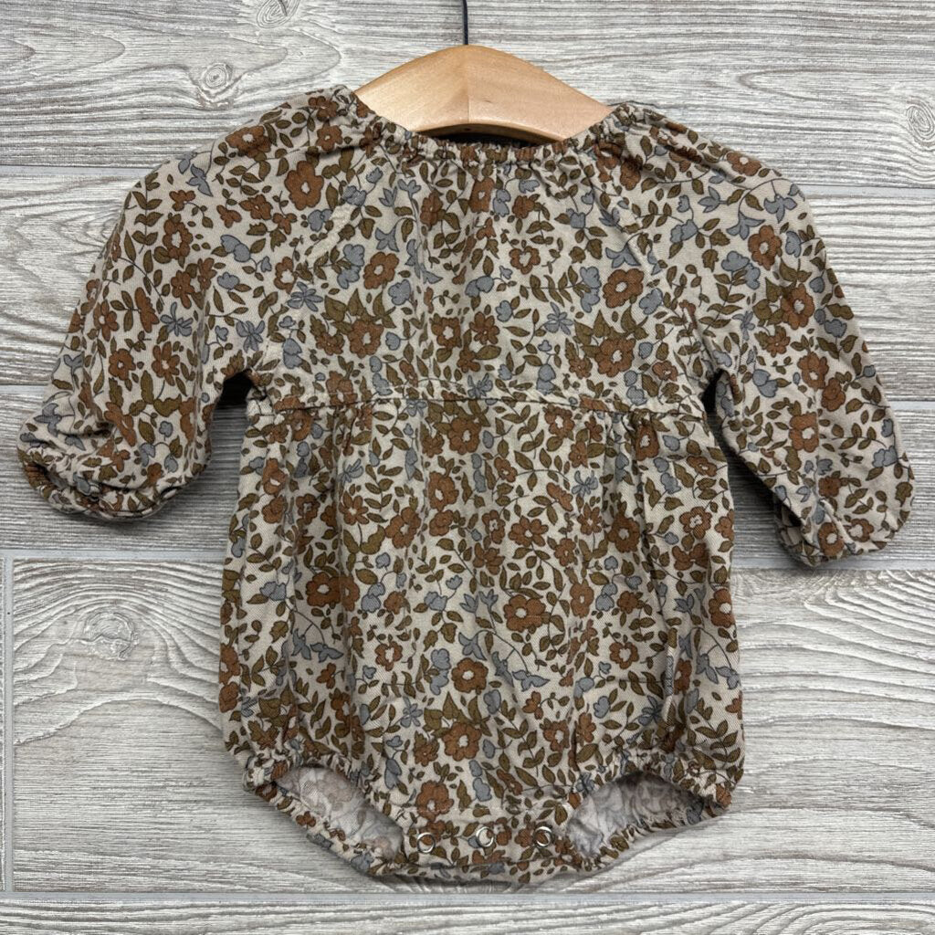 LS Viscose Romper Flowers 3-6m *