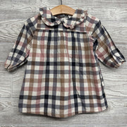LS Plaid Collared Dress 12m