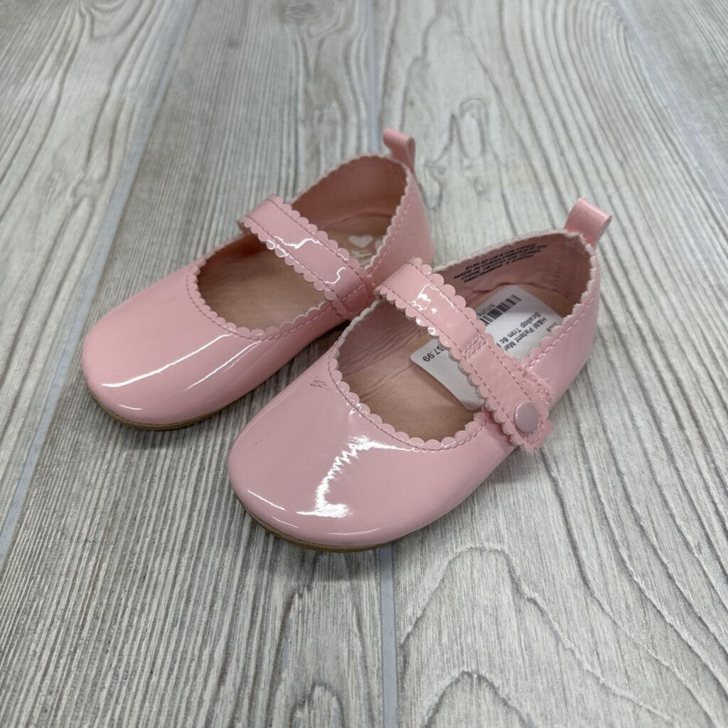 Patent Mary Jane Flats Scallop Trim 6c