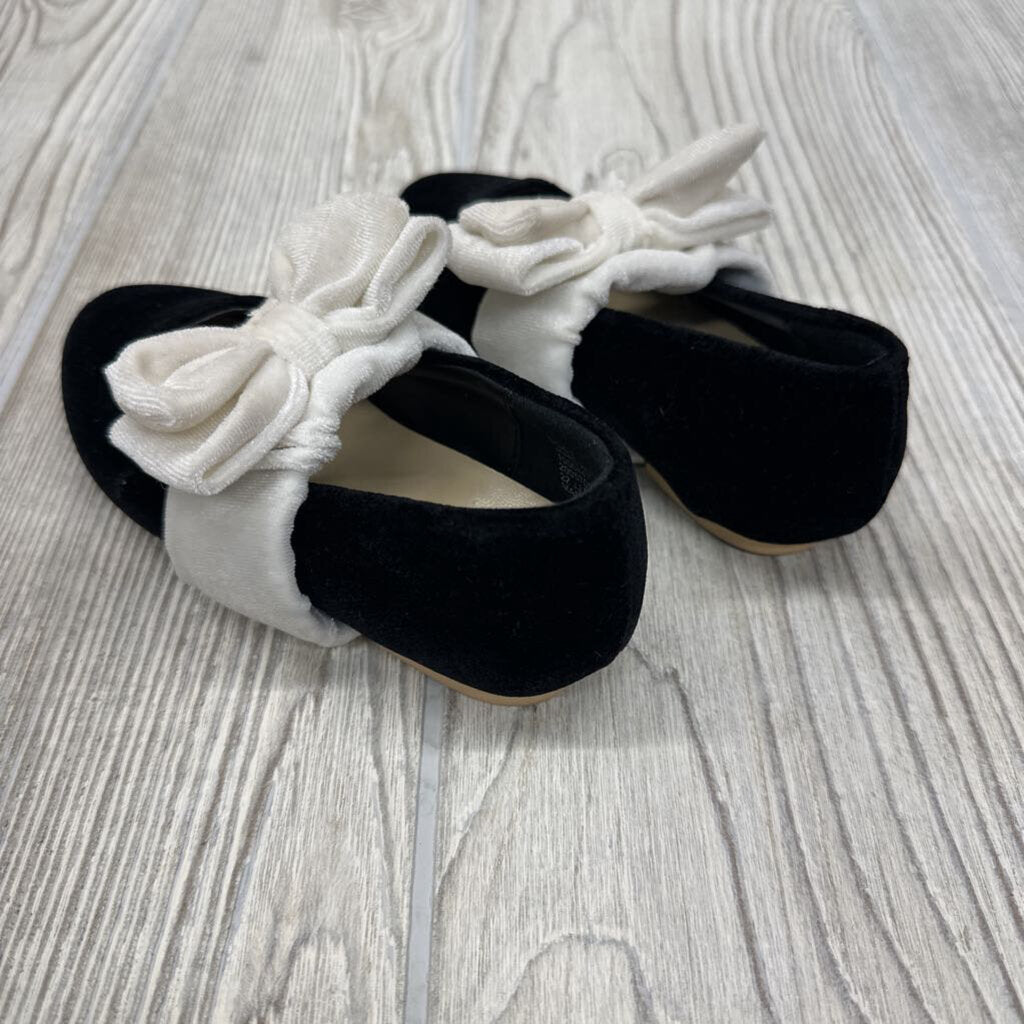 Velour Mary Jane Flats Bow 7c *