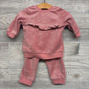 NEW LS Velour Crewneck & Pants Foil Dots 6m