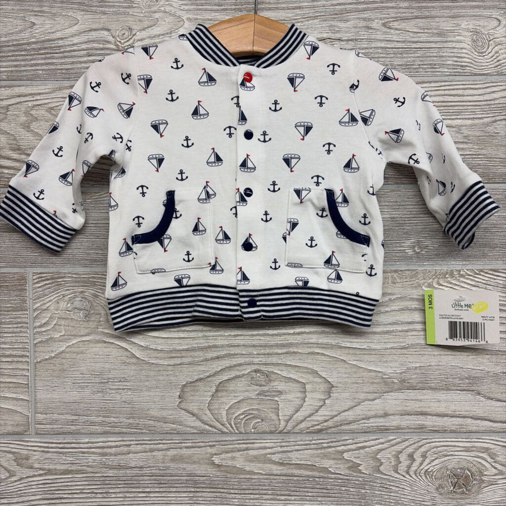 NEW Snap Jacket Sailboats Stripes 3m