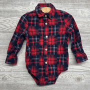 LS Button Up Plaid Bodysuit 24m