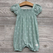 Smocked Bubble Romper Flowers 6-9m