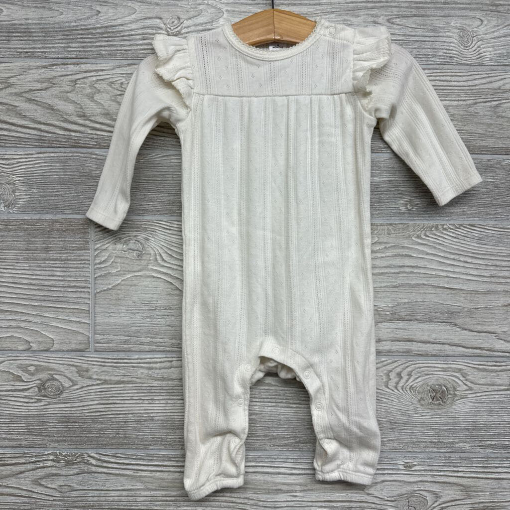 LS Pointelle Coverall Flutters 6m