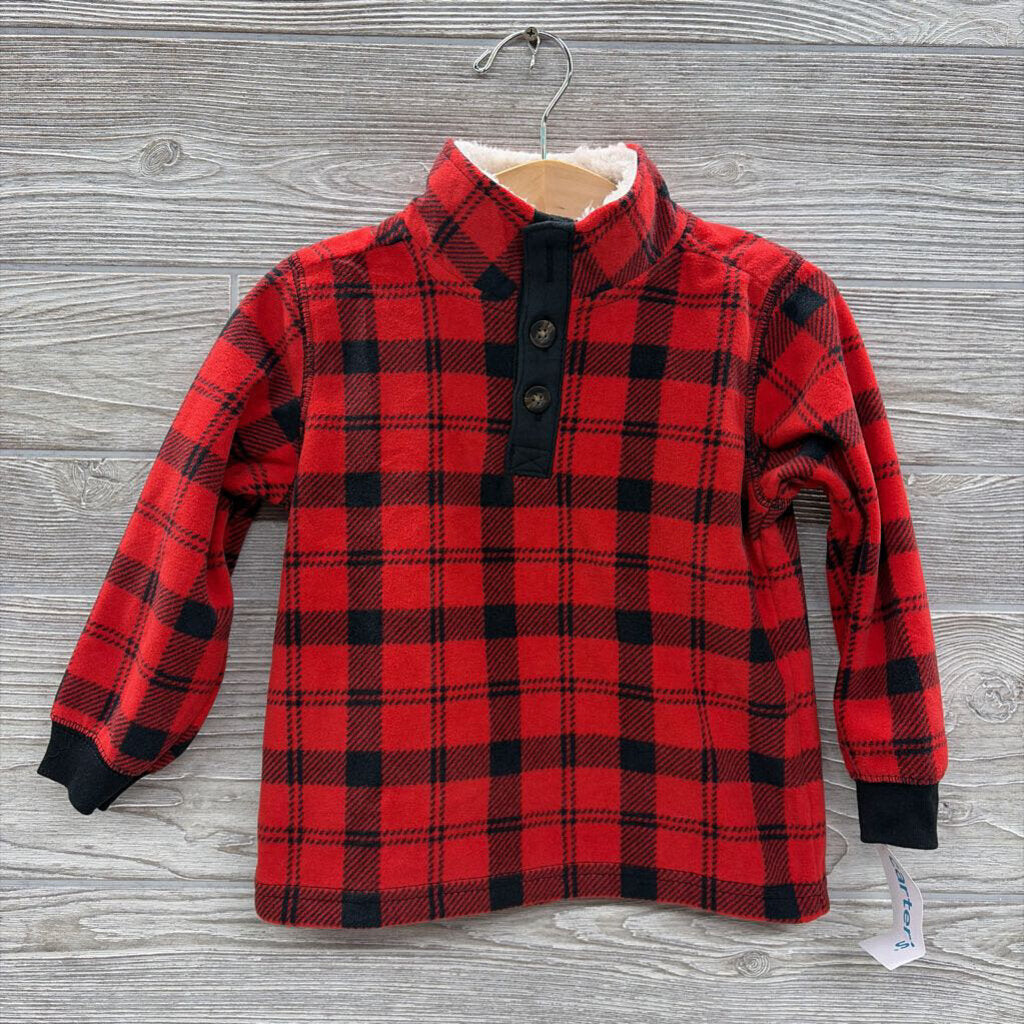 NEW Plaid Fleece Pullover 24m