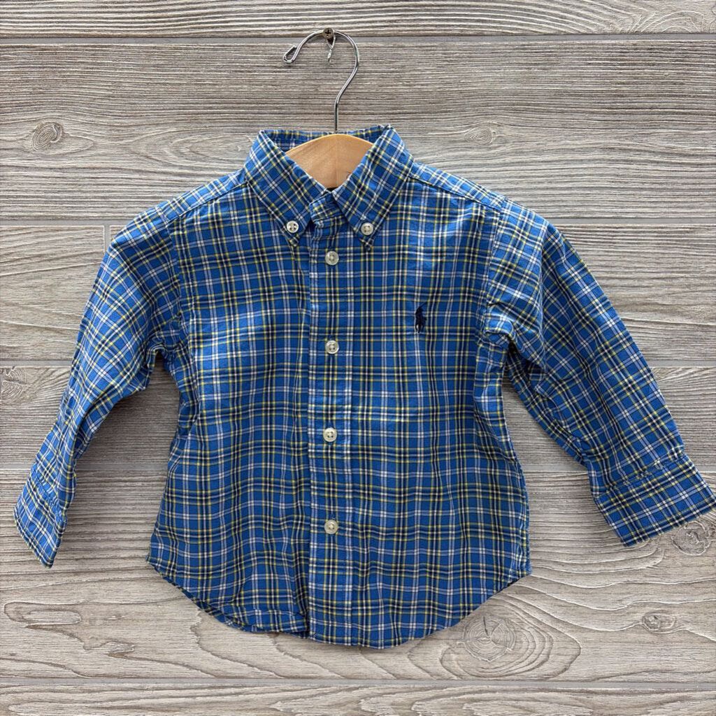 LS Plaid Button Up Dress Shirt 12m