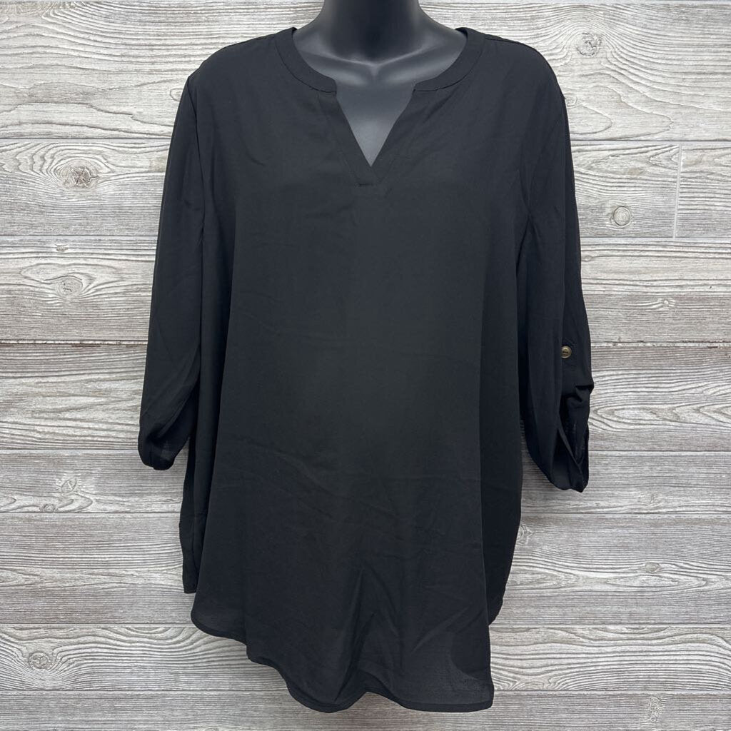 V Neck Sheer Blouse XXL