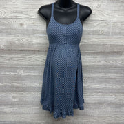 Nursing PJ Gown Ruffle Trim Dots L/XL