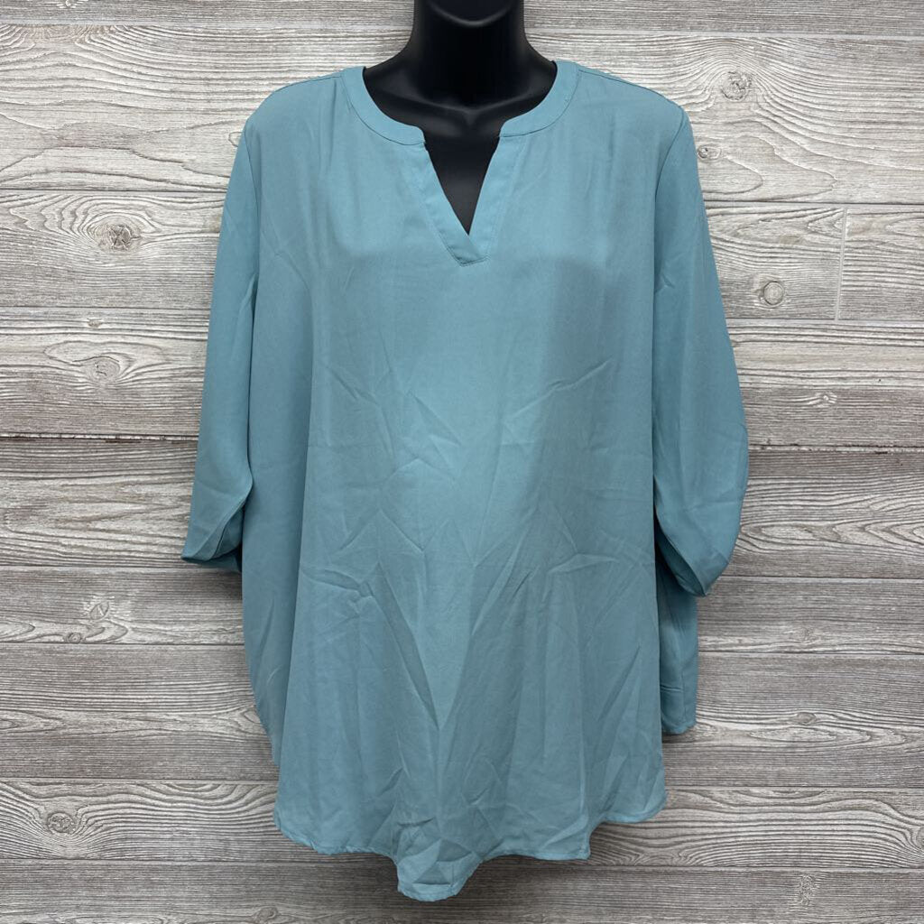 V Neck Sheer Blouse XXL