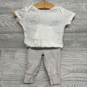Bodysuit, LS Bodysuit & Pants Stripes Elephants 3m