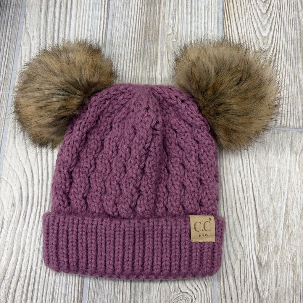 Knit Hat W/ Poms