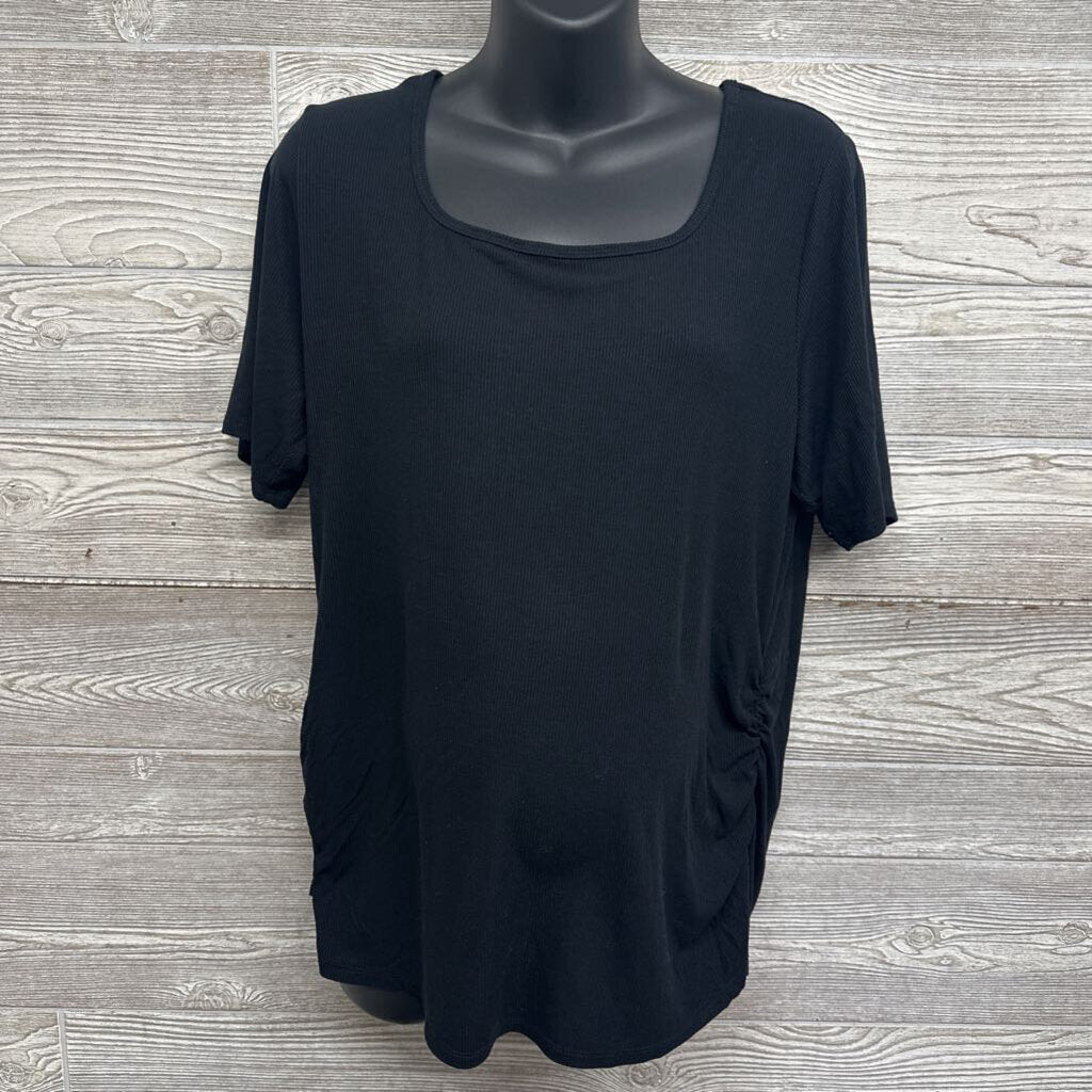 Rouched Ribbed Shirt XXL